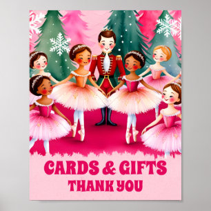 Poster balé rosa-nutcracker Cartões de aniversário e sina