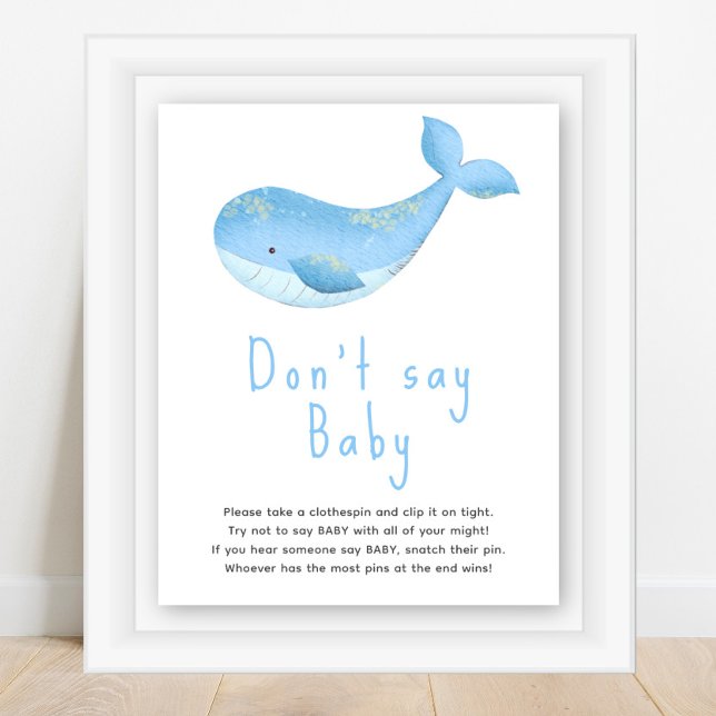 Poster Baleia aquarela - Não diga bebê (Criador carregado)