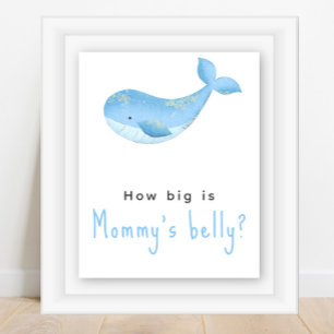 Poster Baleia aquarela - Qual é o tamanho da barriga da M