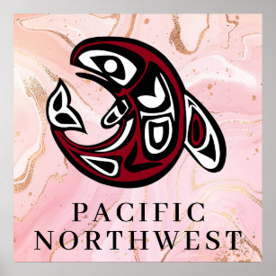 Poster Baleia Assassina Nativa Americana do Noroeste do P