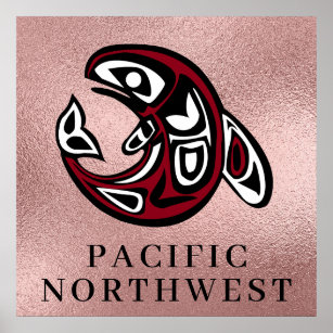 Poster Baleia Assassina Nativa Americana do Noroeste do P