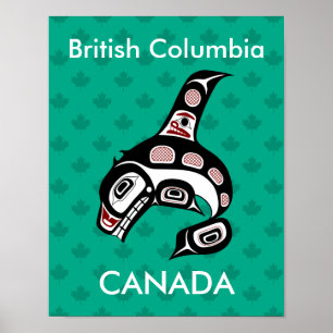 Poster Baleia Assassina Vermelha Nativa Americana