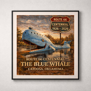 Poster Baleia Azul Catoosa Centenário de Oklahoma