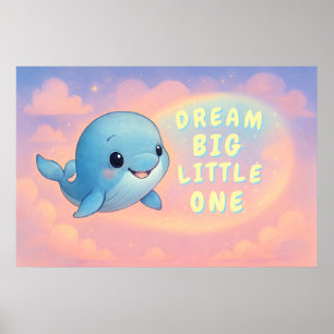 Poster Baleia-Bebê-Cuta com Citação Personalizada, Nurser