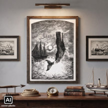 Baleia Cachalote Vintage Emergindo, Animais da Vid
