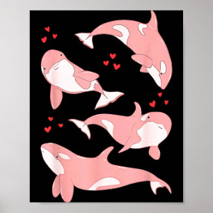 Poster Baleia Orca Fofa Biólogo Marinho Animais Marinhos
