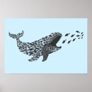 Poster Baleia Silhueta