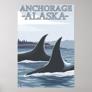 Poster Baleias #1 da orca - Anchorage, Alaska