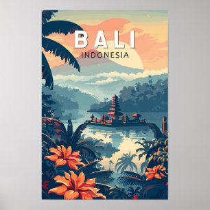 Poster Bali Indonesia Viagem Art Vintage