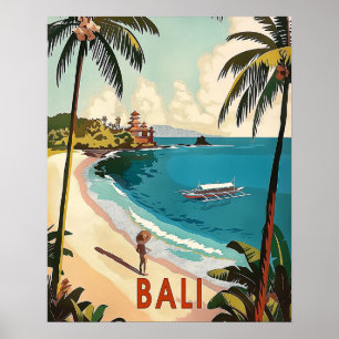 Poster Bali, Indonésia Vintage