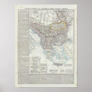 Póster Balkan Peninsula, Turkey, Serbia, Europe