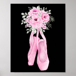 Poster Ballerina Calçados Flores Balé Dancer Sprin
