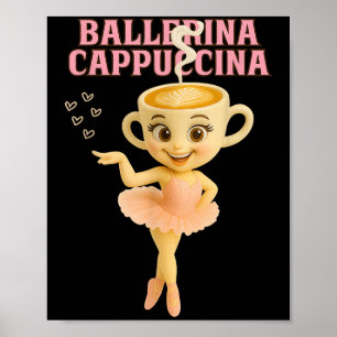 Poster Ballerina Cappuccina Italiano Brainrot Memória Cri