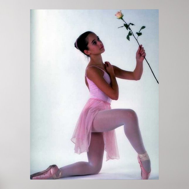 Póster Ballerina com Flor (Frente)