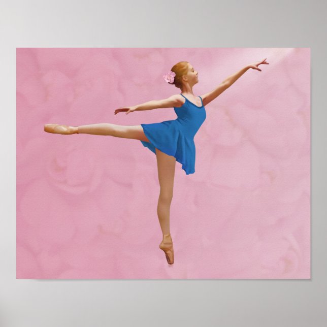 Póster Ballerina com Rosa em árabe (Frente)