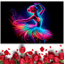 Ballerina dança colorida garota elegante neon bril