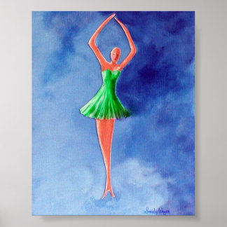 Póster Ballerina Dançante, Verde