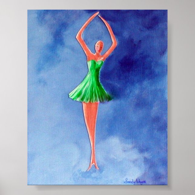 Póster Ballerina Dançante, Verde (Frente)
