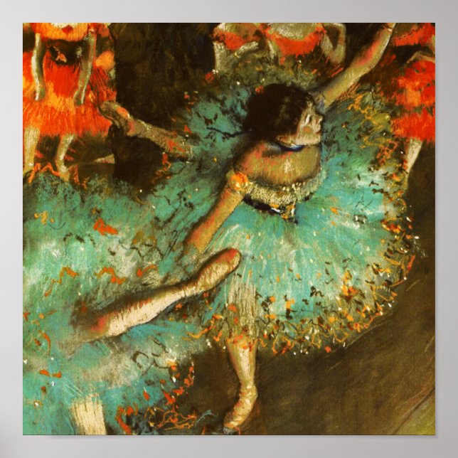 Póster Ballerina Dance Green Dancer Edger Degas Painting (Frente)