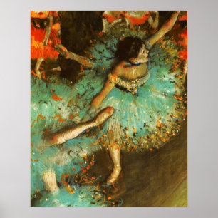 Póster Ballerina Dance Green Dancer Edger Degas Painting