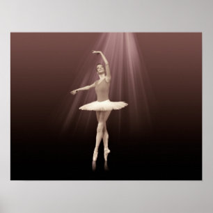 Póster Ballerina em Ponta em Russet Tint