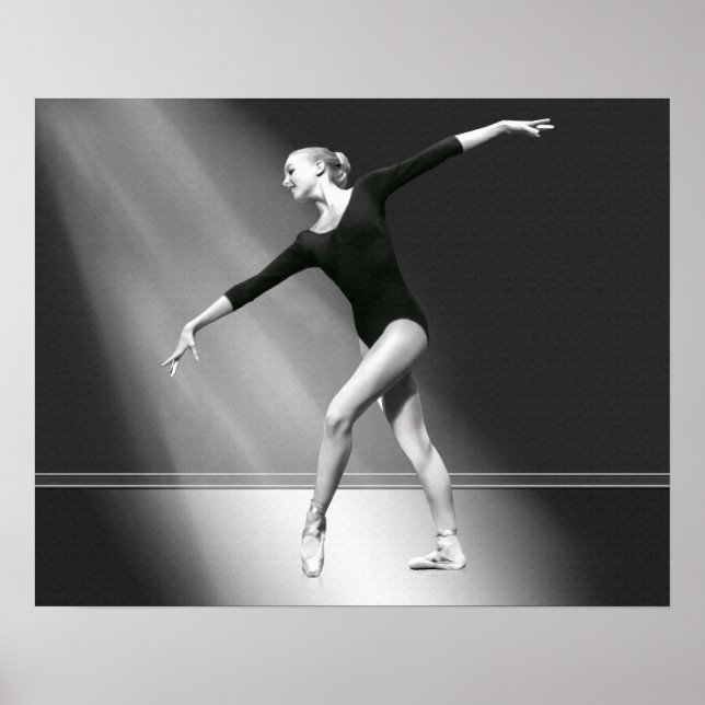 Póster Ballerina em Preto e Branco (Frente)