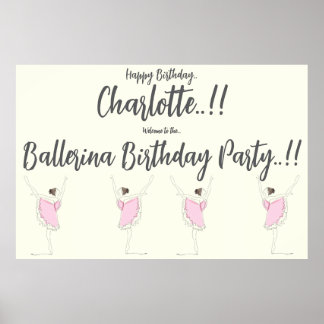 Poster Ballerina Festa de aniversário
