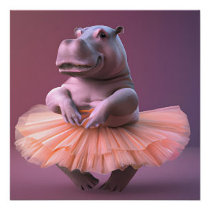 Póster Ballerina Hippo