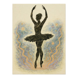Póster Ballerina in Graziöser Anmut - Sanfte Farben