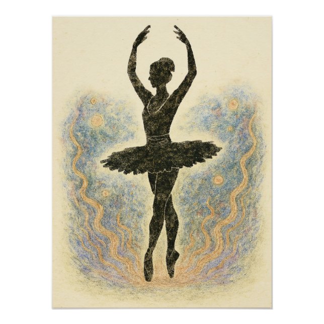 Póster Ballerina in Graziöser Anmut - Sanfte Farben (Frente)