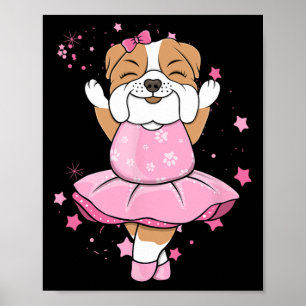 Poster Ballerina Inglesa Rosa Ballett Cachorro Ballett Em