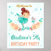 Ballerina sinal de boas-vindas da festa Balé