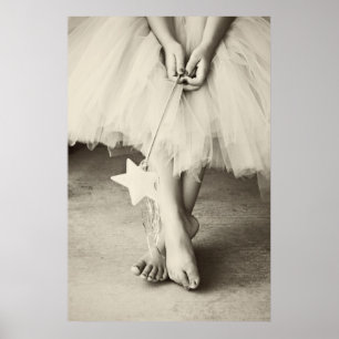 Poster Ballerina Toes (preto e branco)