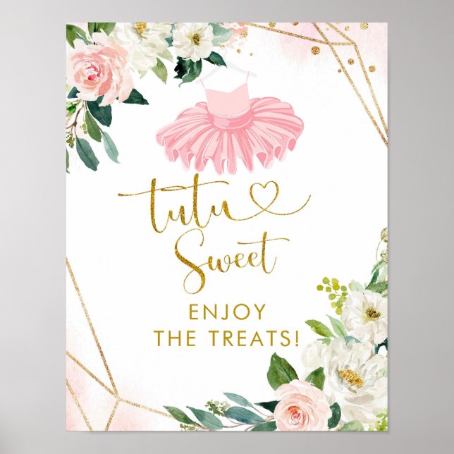 Poster Ballerina Tutu - Chá de fraldas Tutu - Sinal de Sw (Frente)