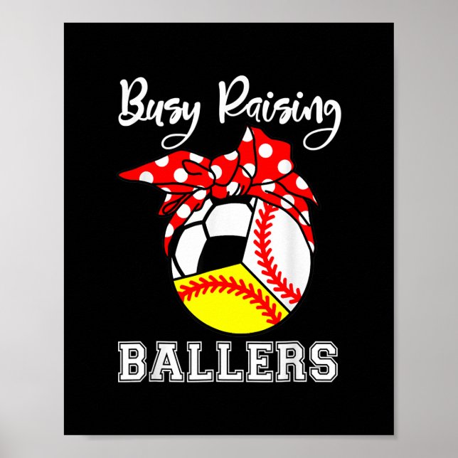 Poster Ballers Engraçados De Beisebol Ocupados (Frente)