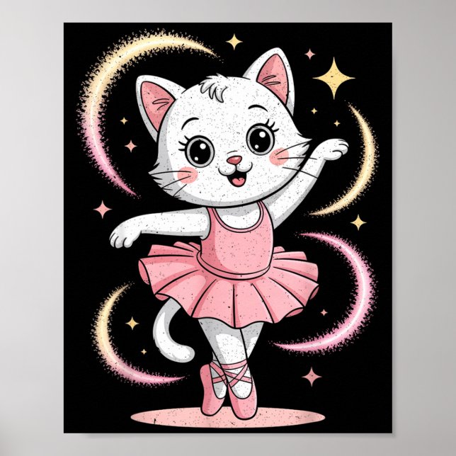 Poster Ballet de Tutu de Gato Fofo Dança Ballet (Frente)