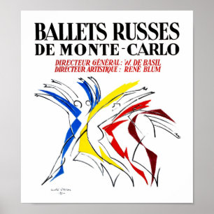Póster Ballet Russes - Amante Dançarino Abstrato Arte