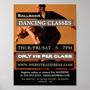 Poster Ballroom Dancers, Dance Lesson Advertising