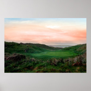 Póster Ballybunion verde luxúria liga o campo de golfe