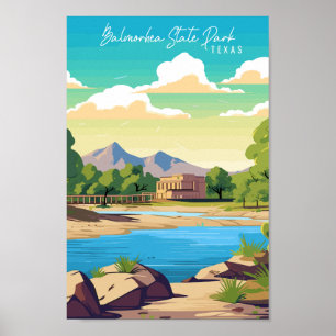 Poster Balmorhea State Park viagens vintage Texas