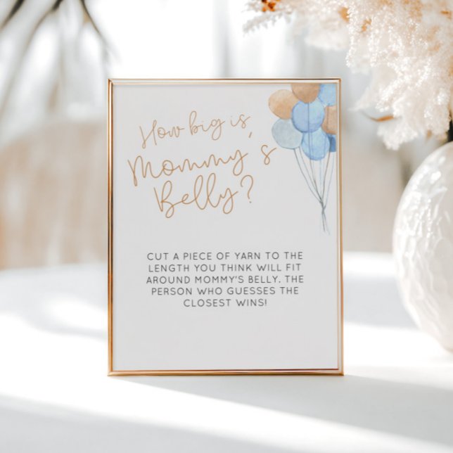 Poster Balões Azuis Qual O Tamanho Do Sinal De Mamãe (Criador carregado)