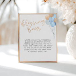 Poster Balões Azuis - Urso de Bênção