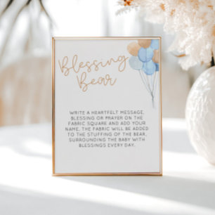 Poster Balões Azuis - Urso de Bênção
