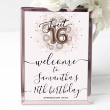 Balões de Aniversário de 16 anos Rose Gold Doce Si