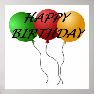 POSTER BALÕES DE ANIVERSÁRIO FELIZ