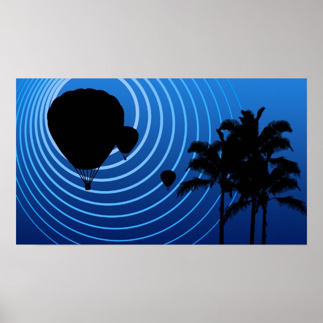 Póster balões de ar quente de lua (Frente)