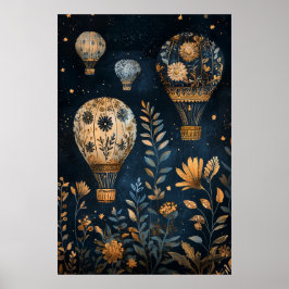 Poster Balões de ar quente flutuantes de 1795