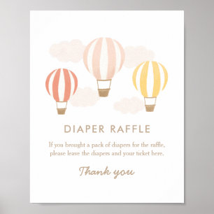 Poster Balões de Ar Quente Rapariga Fralda Raffle