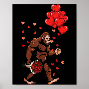 Poster Balões do Dia dos Namorados Bigfoot Sasquatch Home