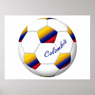 Póster Balón de FÚTBOL COLOMBIA Bandera nacional